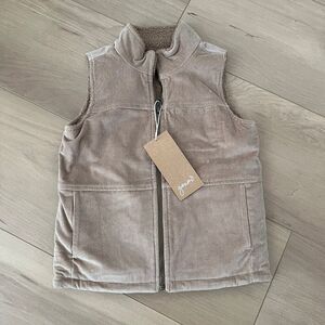 NWT Goumi Kids Champignon Sherpa Corduroy Vest SZ 6-7Y Youth S Reversible Pocket